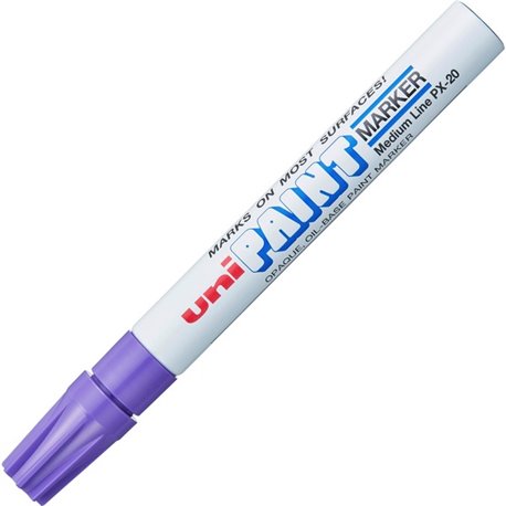 uni uni-Paint PX-20 Oil-Based Paint Marker - Medium Marker Point - Violet Oil Based Ink - White Barrel - 1 Each