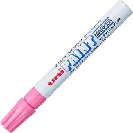 uni uni-Paint PX-20 Oil-Based Paint Marker - Medium Marker Point - Pink Oil Based Ink - White Barrel - 1 Each