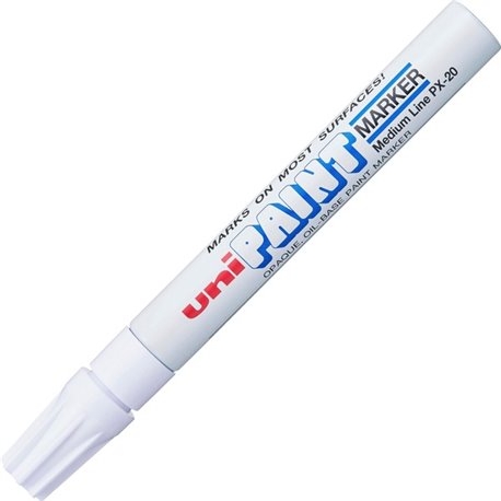 uni uni-Paint PX-20 Oil-Based Paint Marker - Medium Marker Point - White Oil Based Ink - White Barrel - 1 Each