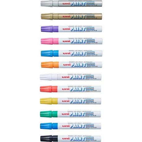 uni uni-Paint PX-20 Oil-Based Paint Marker - Medium Marker Point - Blue, Red, Green, Yellow, Black, White, Silver, Gold, Violet,