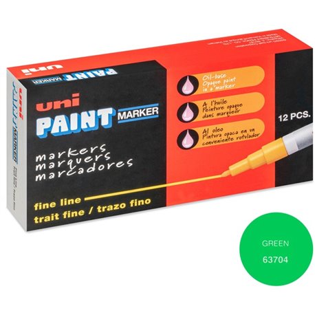 uni uni-Paint PX-21 Oil-Based Paint Marker - Fine Marker Point - Green Oil Based Ink - 1 Each