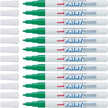 uni uni-Paint PX-21 Oil-Based Marker - Fine Marker Point - Green Oil Based Ink - 1 Dozen