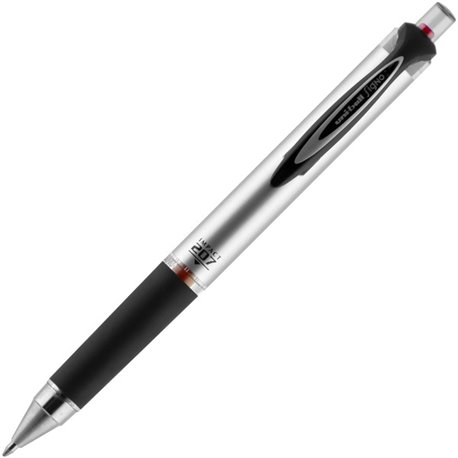 uniball 207 Impact RT Gel Pen - Bold Pen Point - 1 mm Pen Point Size - Refillable - Retractable - Red Gel-based Ink - Gray, Silv