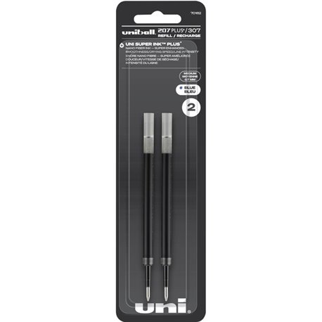 uniball 207 PLUS+/307 Gel Pen Refill - 0.70 mm Point - Blue Ink - Super Ink, Water Resistant, Fade Resistant, Fraud Resistant - 