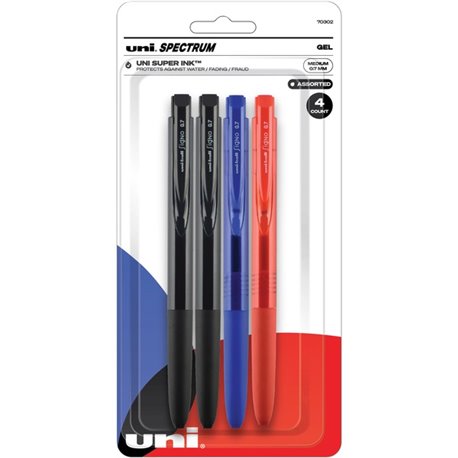 uni Spectrum Gel Pen - Medium Pen Point - 0.7 mm Pen Point Size - Multi Gel-based Ink - 4 / Pack