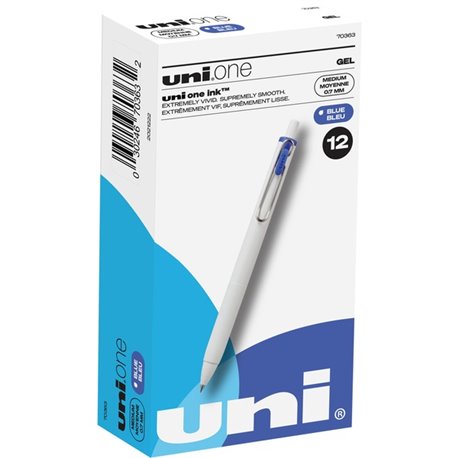 uni ONE Gel Pen - Medium Pen Point - 0.7 mm Pen Point Size - Blue Gel-based Ink - 1 Dozen