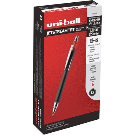 uni Jetstream RT Ballpoint Pen - Medium Pen Point - 1 mm Pen Point Size - Retractable - Red Pigment-based Ink - 1 Dozen