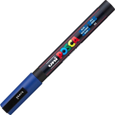 uni Posca PC-3M Paint Markers - Fine Marker Point - Blue Water Based, Pigment-based Ink - 6 / Pack