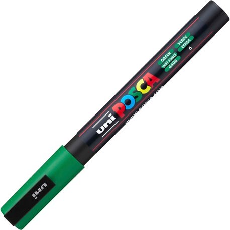 uni Posca PC-3M Paint Markers - Fine Marker Point - Green Water Based, Pigment-based Ink - 6 / Pack