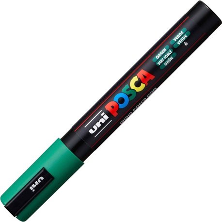 uni Posca PC-5M Paint Markers - Medium Marker Point - Green Water Based, Pigment-based Ink - 6 / Pack