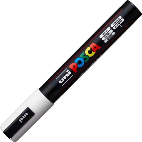 uni Posca PC-5M Paint Markers - Medium Marker Point - White Water Based, Pigment-based Ink - 6 / Pack