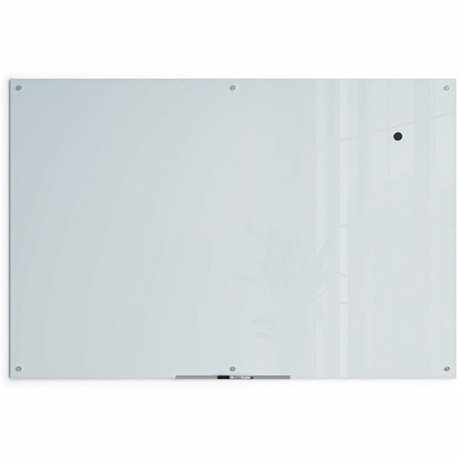 U Brands Magnetic Glass Dry Erase Board - 47" (3.9 ft) Width x 70" (5.8 ft) Height - Frosted White Tempered Glass Surface - Rect