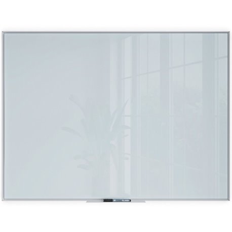 U Brands Frosted Glass Dry Erase Board - 35" (2.9 ft) Width x 47" (3.9 ft) Height - Frosted White Tempered Glass Surface - White