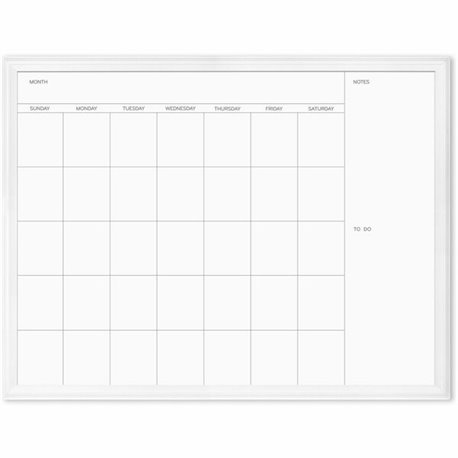 U Brands Magnetic Dry Erase Calendar - 30" (2.5 ft) Width x 40" (3.3 ft) Height - White Painted Steel Surface - White Wood Frame