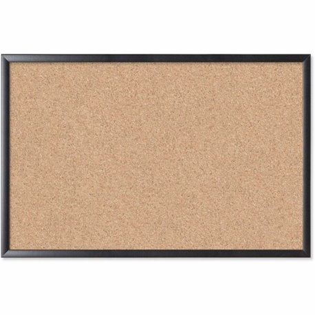 U Brands Cork Bulletin Board - 35" X 23" , Natural Cork Surface - Self-healing, Durable, Mounting System, Tackable, Sturdy - Bla