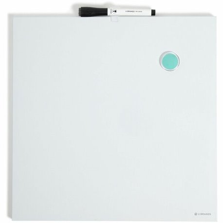 U Brands Magnetic Dry Erase Board - 14.7" Height x 14" Width - White Painted Steel Surface - Square - Horizontal/Vertical - 1 Ea