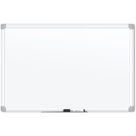 U Brands White Aluminum Framed Magnetic Porcelain Steel Board, 48" X 36" - 48" (4 ft) Width x 36" (3 ft) Height - White Porcelai