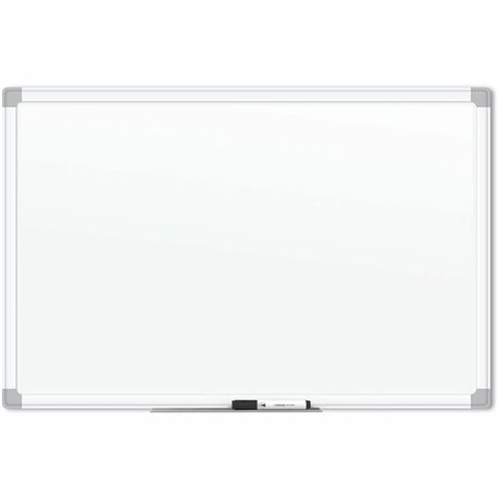 U Brands White Aluminum Framed Magnetic Porcelain Steel Board, 72" X 47" - 72" (6 ft) Width x 47" (4 ft) Height - White Porcelai