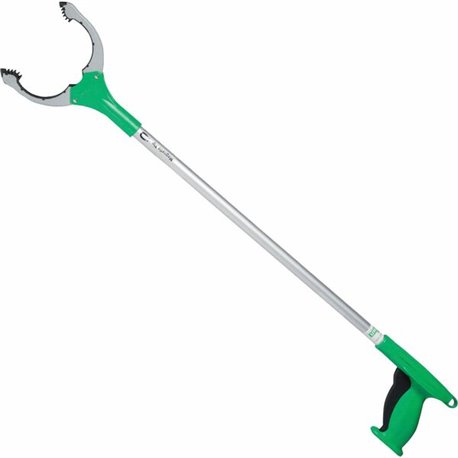 Unger Nifty Nabber Trigger Grip - 36" Reach - Lightweight, Durable - Aluminum, Plastic - Silver, Green - 1 Each