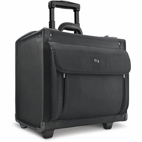 Solo Classic Carrying Case (Roller) for 17" Notebook - Black - Ballistic Poly, Polyester Body - Handle - 12.8" Height x 18" Widt