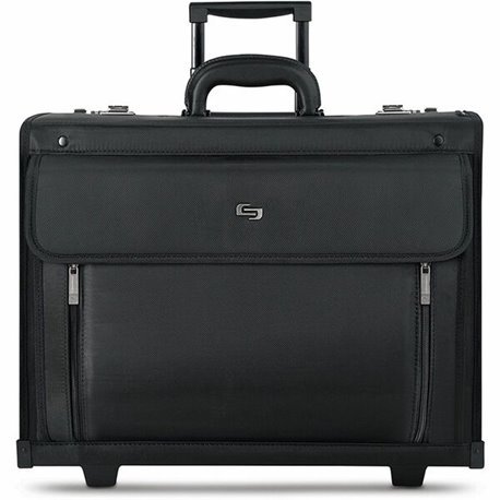 Solo Carrying Case (Roller) for 16" Notebook - Black - Polyvinyl, Polyester Body - Handle - 13.8" Height x 18" Width x 8.3" Dept