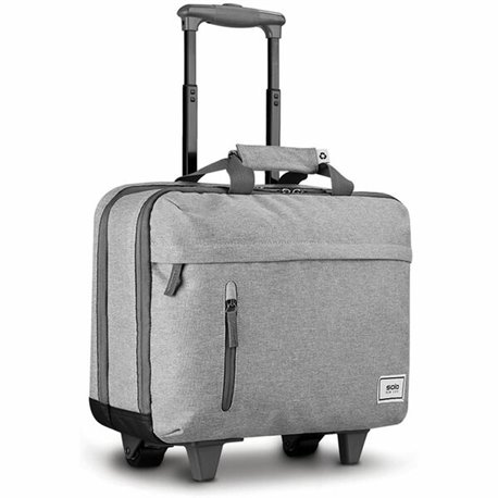 Solo Re:start Travel/Luggage Case for 15.6" Notebook - Gray - Handle - 14" Height x 16" Width x 6" Depth - 1 Each