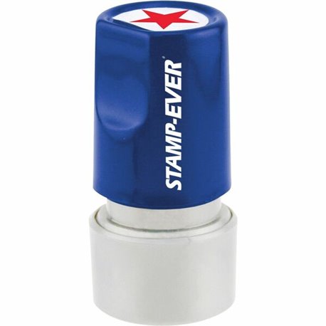 Stamp-Ever Pre-inked Star Round Stamp - Design Stamp - "STAR" - 0.75" Impression Diameter - 50000 Impression(s) - Red - 1 Each