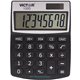 Victor 1000 Mini Desktop Calculator - Large LCD, Battery Backup, Independent Memory, Plastic Key, Dual Power - 0.71" - 8 Digits 