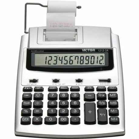 Victor 12123A Printing Calculator - Extra Large Display, Date, Clock, Environmentally Friendly, Item Count, 4-Key Memory, Indepe