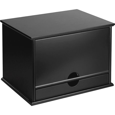 Victor 4720-5 Midnight Black Desktop Organizer - 4 Compartment(s) - 1 Drawer(s) - 14" Height x 10.8" Width x 9.8" Depth - Deskto