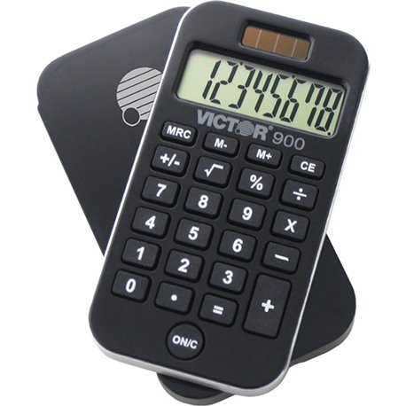 Victor 900 Handheld Calculator - Protective Hard Shell Cover, Big Display, Independent Memory, Dual Power - 0.55" - 8 Digits - L