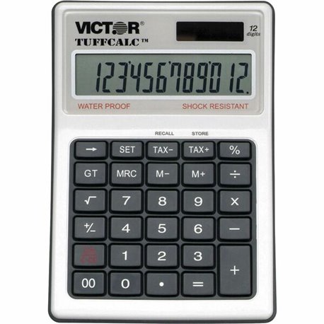 Victor 99901 TuffCalc Calculator - Extra Large Display, Angled Display, Water Proof, Shock Resistant, Battery Backup, 3-Key Memo