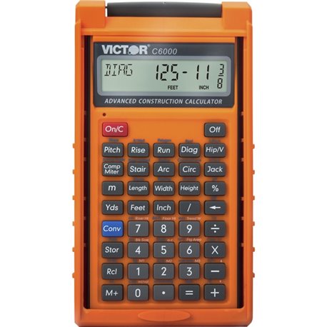 Victor C6000 Advanced Construction Calculator - LCD Display, Battery Powered - 0.31" - LCD - Battery Powered - 2 - LR44 - 6.5" x