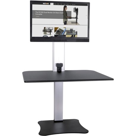 Victor High Rise Electric Single Monitor Standing Desk Workstation - Supports One Monitor of Any Size Up yo 25 lbs - 0" to 20" H