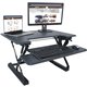 Victor High Rise Height Adjustable Standing Desk with Keyboard Tray (31" , Gray) - Gas Spring System Transforms Sit-Down Desk in