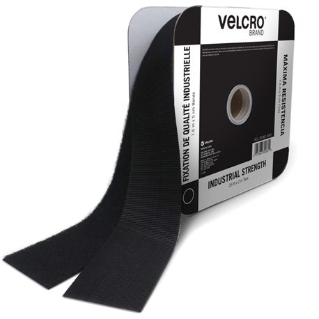 VELCRO Industrial Fastener Tape - 25 ft Length x 2" Width - 1 / Roll - Black