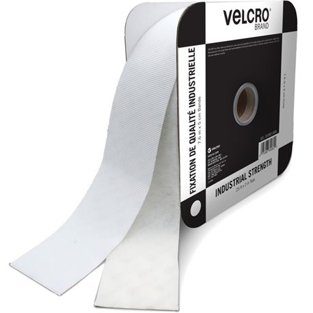 VELCRO Industrial Fastener Tape - 25 ft Length x 2" Width - 1 / Roll - White