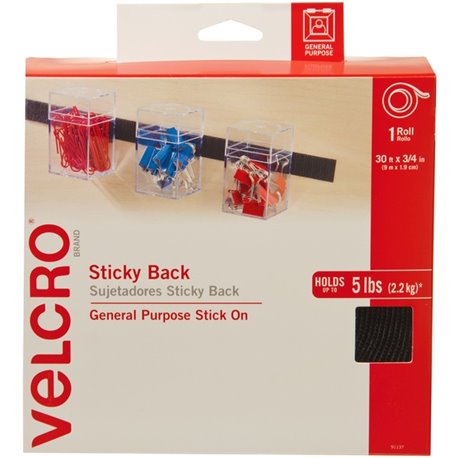 VELCRO 91137 General Purpose Sticky Back - 10 yd Length x 0.75" Width - For Mount Picture/Poster, Multi Surface - 1 / RollRoll -