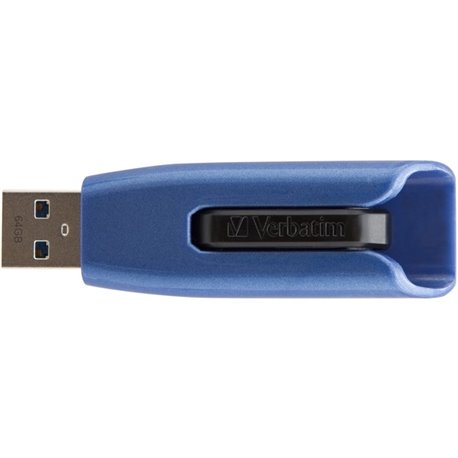 Verbatim 64GB Store 'n' Go V3 Max USB 3.0 Flash Drive - Blue - 64GB - Black, Blue"