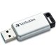 Verbatim 128GB Store 'n' Go Secure Pro USB 3.0 Flash Drive - 128 GB - USB 3.0 - Silver - 256-bit AES - Lifetime Warranty - 1 Eac