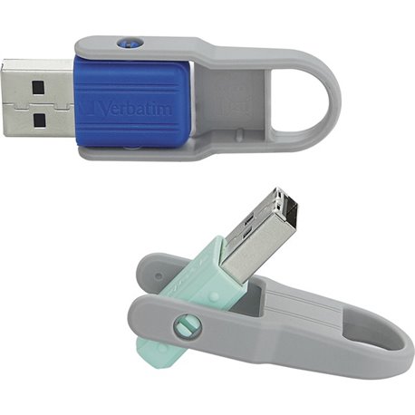 32GB Store 'n' Flip USB Flash Drive - 2pk - Blue, Mint - 32GB - 2pk - Blue, Mint