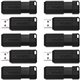 32GB PinStripe USB Flash Drive - Business 10pk - Black - 32GB - Business 10pk - Black