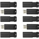 Microban 32GB PinStripe USB 3.2 Flash Drive Business Pack - 32 GB - USB 3.2 (Gen 1) Type A - Black - Lifetime Warranty - 10 / Pa