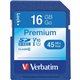 Verbatim 16GB Premium SDHC Memory Card, UHS-I Class 10 - Class 10 - 1 Card/1 Pack - 133x Memory Speed