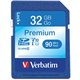 Verbatim 32GB Premium SDHC Memory Card, UHS-I Class 10 - Class 10 - 1 Card/1 Pack