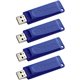 Verbatim 8GB USB Flash Drives - 8 GB - USB 2.0 Type A - Blue - 4 / Carton