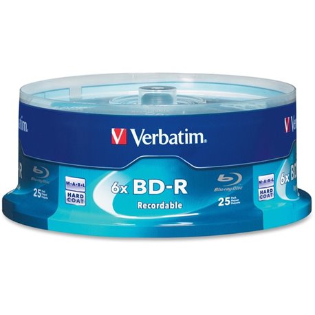 Verbatim 97457 Blu-ray Recordable Media - BD-R - 16x - 25 GB - 25 Pack Spindle - 120mm