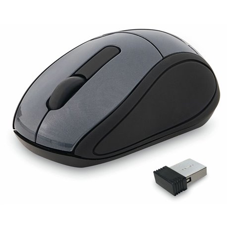 Verbatim Wireless Mini Travel Optical Mouse - Graphite - Radio Frequency - USB - 1600 dpi - Scroll Wheel