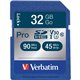 Verbatim 32GB Pro 600X SDHC Memory Card, UHS-1 U3 Class 10 - Class 10/UHS-I - 1 Card - 600x Memory Speed