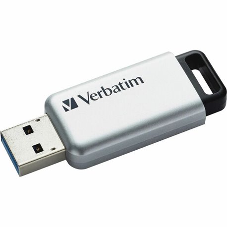 Verbatim Store 'n' Go Secure Pro USB 3.0 Drive - 32 GB - USB 3.0 - Silver - 256-bit AES - Lifetime Warranty - 1 Each - TAA Compl